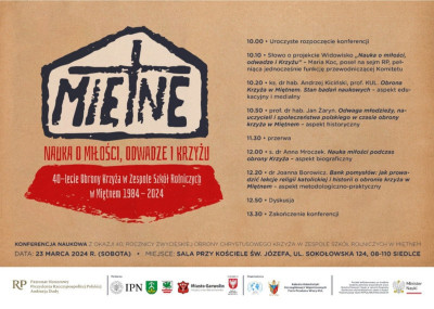 Konferencja naukowa z okazji 40.rocznicy obrony Krzyża w Miętnem, 23.03.2024r.