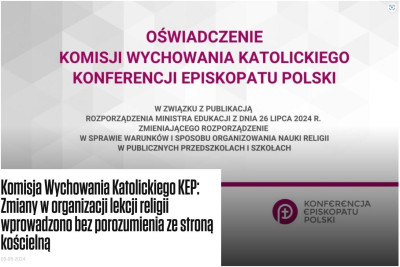 Oświadczenie Komisji Wychowania Katolickiego Konferencji Episkopatu Polski