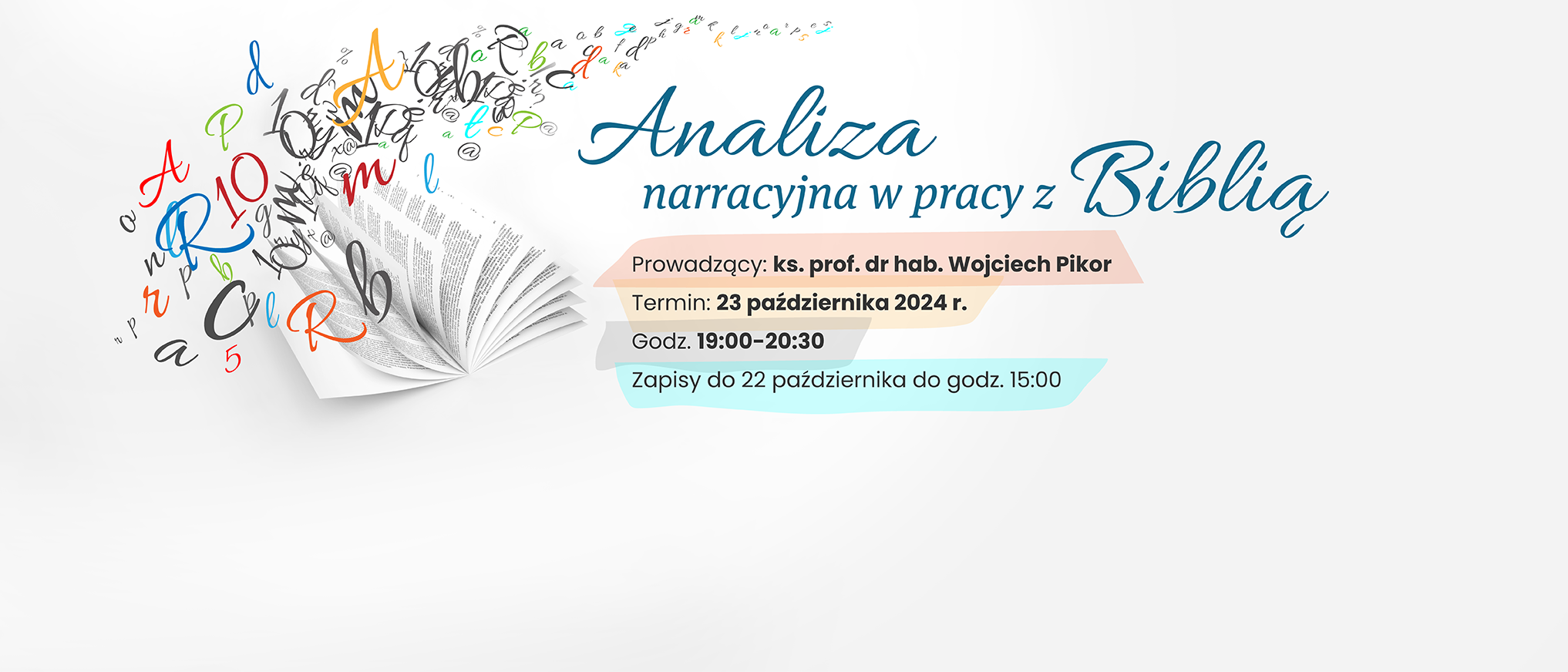 Bezpłatny webinar wydawnictwa WAM: Analiza narracyjna w pracy z Biblią