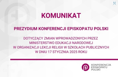 Komunikat Prezydium KEP dotyczący zmian wprowadzanych przez MEN