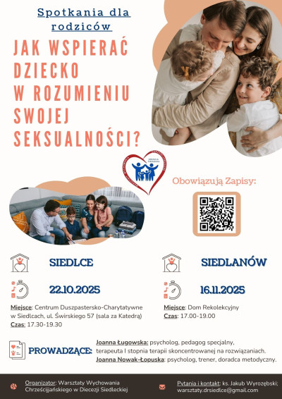 Warsztaty dla rodziców: "Jak wspierać dziecko w rozumieniu swojej seksualności?".