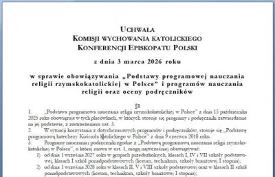 Uchwała i Komunikat Komisji Wychowania Katolickiego KEP